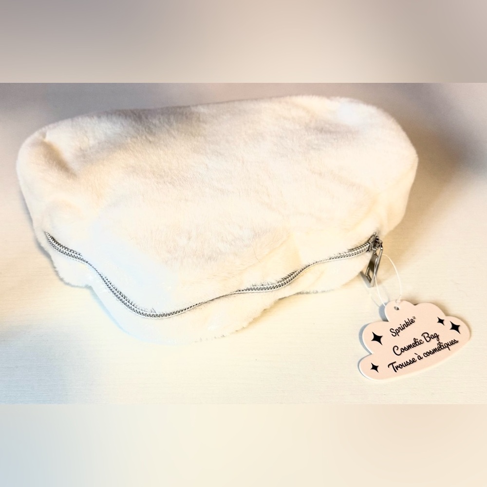 Sprinkle Plush Cream Cosmetics Pouch NWT